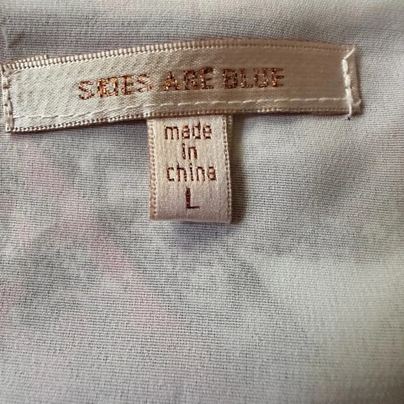 Skies‎ Are Blue Maxi Dress Bohemian Red White Spaghetti Strap Slit Lined Large - Picture 7 of 16